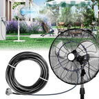 Homenote Misting Fan Kit For Outside Cooling, 16.4Ft Misting Line | 5 Brass Nozzles, 3/4" Brass Adapter, Outdoor Mister System For Patio, Backyard & Poolside Relaxation
