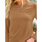 Automet Long Sleeve Shirts For Women Casual Crewneck Tops Basic Tees | Fall Travel Airport Outfits,Winter Clothes,Teacher Shirts,Versatile Basic Tees,Soft & Breathable,Work Tops,Solo Or Layered