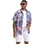 Men'S Casual Button Down Shirts Regular Fit Short Sleeve Hawaiian Shirt For Men