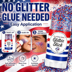 Patriotic 4Th Of July Glitter Stick,Sparkle Red White And Blue Face Hair Body Glitter,4Th Of July Outfits & Accessories For Women Kids,Waterproof Glitter Makeup For 250Th Independence Day Anniversary