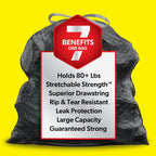 Glad Forceflex Heavy Duty Trash Bags, Rip And Tear Resistant, Unscented Black X-Large Garbage Bags, Odor Control, 30 Gallon Trash Bags, 25 Count