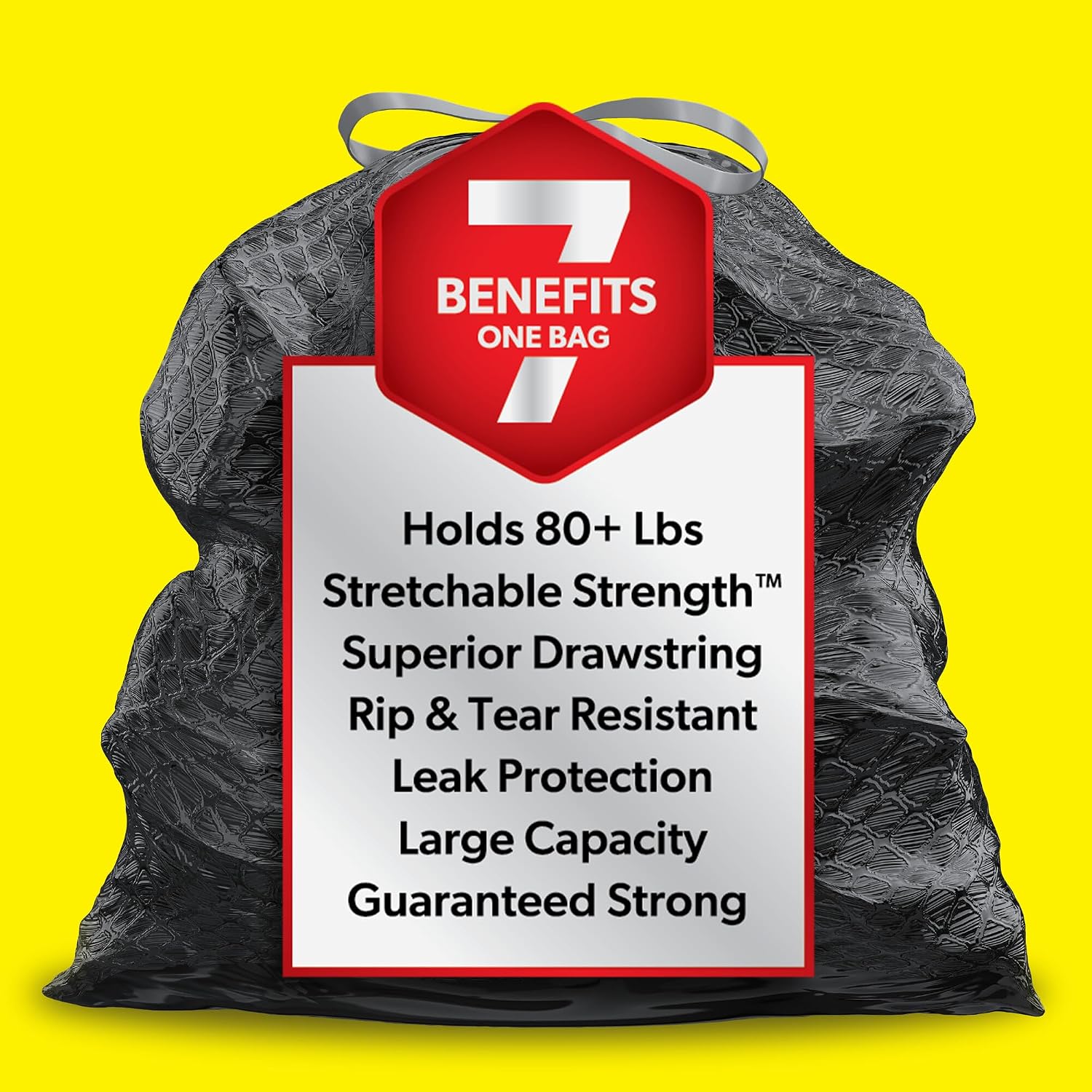 Glad Forceflex Heavy Duty Trash Bags, Rip And Tear Resistant, Unscented Black X-Large Garbage Bags, Odor Control, 30 Gallon Trash Bags, 25 Count