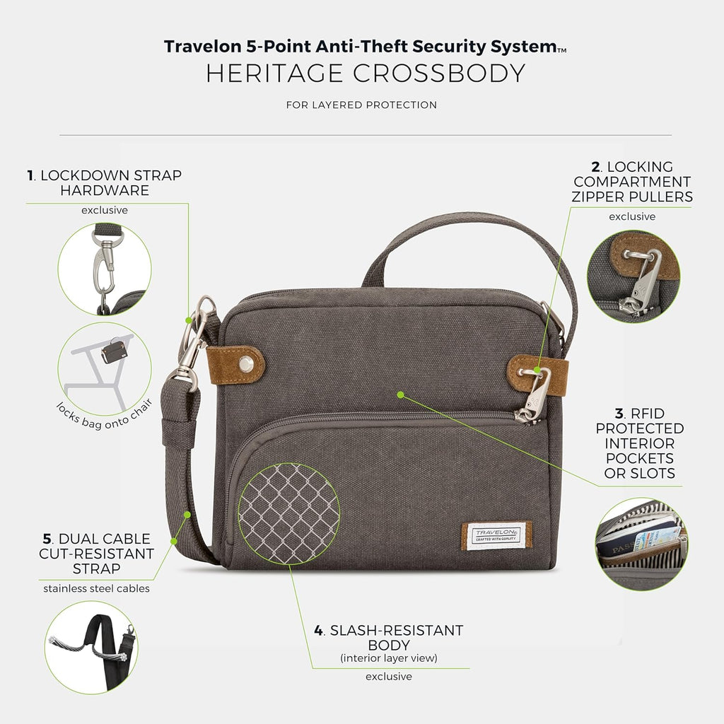 Travelon Anti-Theft Heritage Small Crossbody Bag
