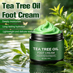 2Pcs Pure Tea Tree Oil Foot Cream with Vitamin E, Aloe Vera & Peppermint, Nourishing & Hydrating, for Dry Cracked Feet, Hands, Heels, Elbow, Nails, and Knees, Smooth Application-50g/1.764oz