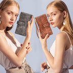 XINNSTAR Womens Wallet RFID Blocking Large Capacity Credit Card Holder Long Purses for Women with Wristlet Pocket ID Window