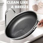 OATOFP Non Stick Frying Pans 12 inch, Hybrid Improved Version Frying Pans Nonstick with Lid,non stick Stainless Steel Skillets, Dishwasher and Oven-Safe Chef Pan, PFOA Free Cookware upgraded design