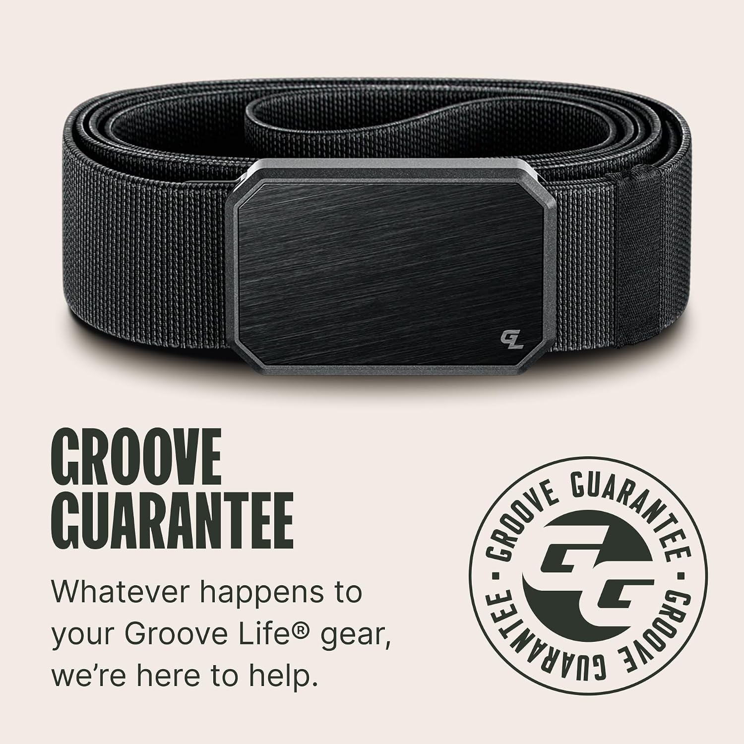 Groove Life Groove Belt Og - Men'S Work Belt - Stretch Nylon, Magnetic Buckle, Adjustable, Comfortable, Tactical, Edc