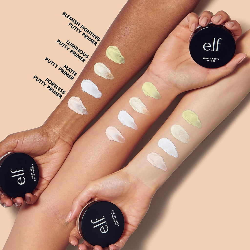 e.l.f. Acne Fighting Putty Primer, Infused with 1.8% Salicylic Acid, Helps Prevents Future Breakouts & Helps Reduce Redness, Minimizes Appearance of Pores, Preps & Primes Skin, 0.74 Oz (21g)