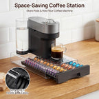 Vtopmart Coffee Pod Drawer Organizer for Nespresso Vertuo Pods, Holds 40 Large or 60 Small Capsules, Acrylic Coffee Pod Holder with Smooth Pull-Out, Anti-Slip Clear Storage