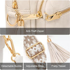 Small Leather Crossbody Bags For Women Anti Theft Purses And Handbag Shoulder Hangbag With Wide Strap Tassel