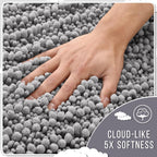 Yimobra Bathroom Rugs Non-Slip Washable – Extra Soft & Absorbent Chenille Bath Mat, Quick-Dry Plush Shaggy Floor & Vanity Bath Rugs for Tub & Shower, Modern Home Decor Accessories, 24 x 17, Grey
