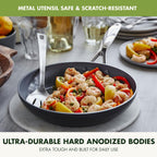 GreenPan Valencia Pro Ceramic Nonstick 8" 9.5" & 11" Fry Pan Skillet Set, Hard Anodized PFAS-Free, Induction Ready, Compatible on All Cooktops, Dishwasher Safe, Oven Safe to 600F, Gray