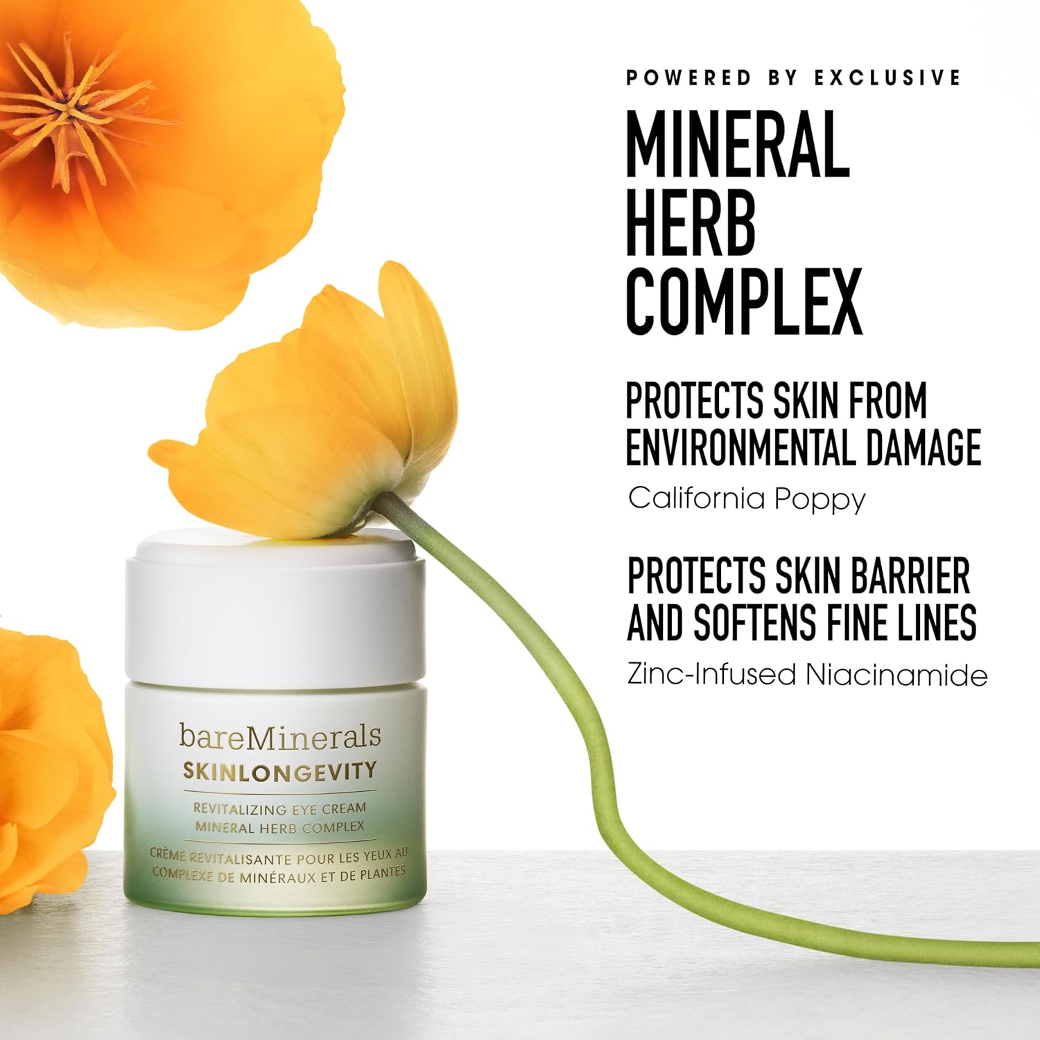 Bareminerals Skinlongevity Revitalizing Eye Cream, For Brighter, Firmer Under-Eyes, Reduces Puffiness & Dark Circles, Vegan, Safe For Sensitive Skin