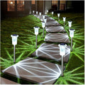 Denicmic Solar Lights Outdoor 10 Pack Waterproof 6000K Cold White Led Stainless Steel Stake Outside Lights For Yard Pathway Garden Driveway Walkway Landscape Path Lighting