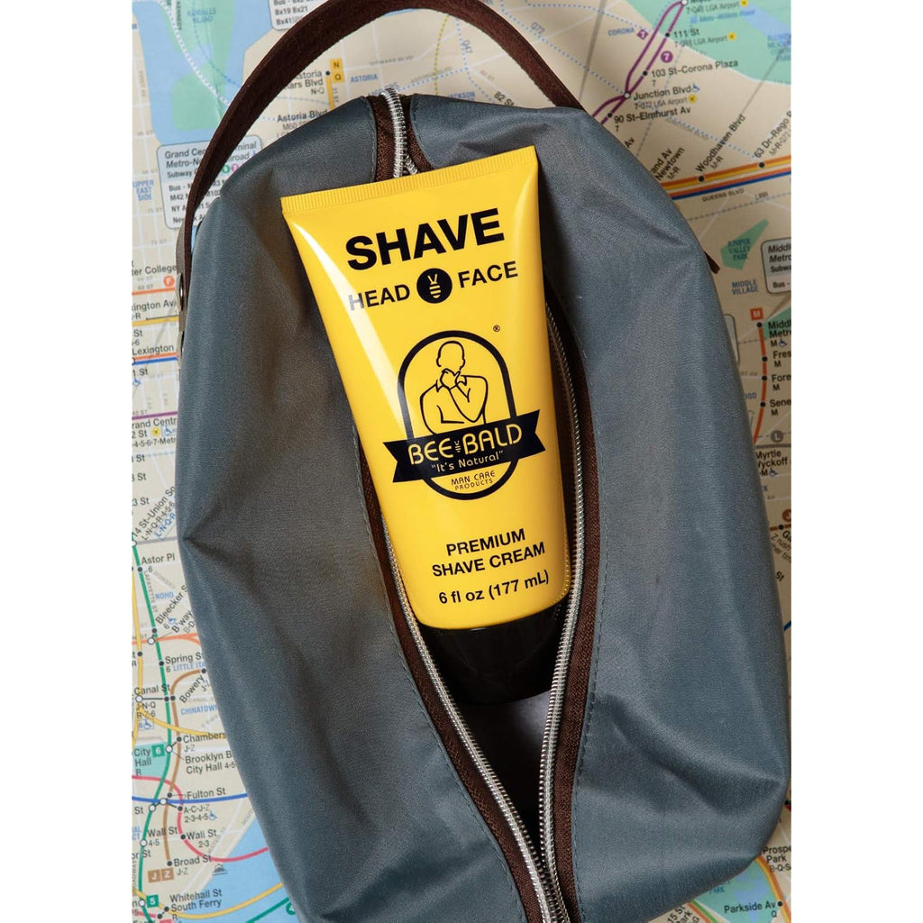 Bee Bald SHAVE Premium Shaving Cream Goes On Light & Slick That's Incredibly Smooth & Quick For Both Face And Head, 6 Fl Oz