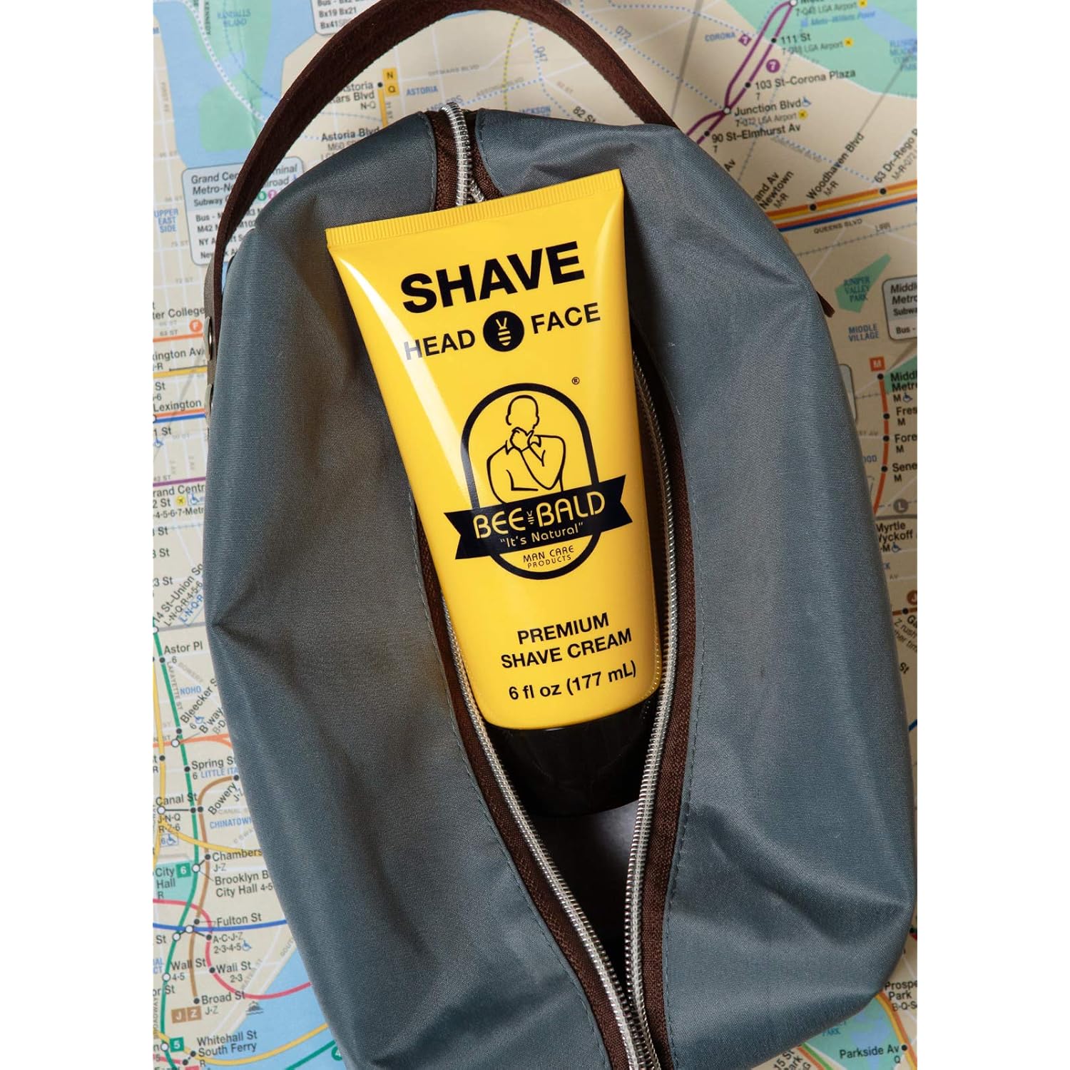 Bee Bald SHAVE Premium Shaving Cream Goes On Light & Slick That's Incredibly Smooth & Quick For Both Face And Head, 6 Fl Oz