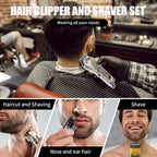 Hair Clipper For Men Set Cordless Electric Hair Clipper T-Shaped Beard Trimmer Nose Hair Trimmer Electric Shaver Professional Haircutting And Beauty Kit