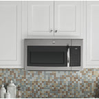 GE 30" Over-the-Range Microwave, 1.6 Cu. Ft., 1000 Watts, 300 CFM Hood Vent, LED Lighting, Auto Defrost, Easy Mount Install, Stainless Steel, JVM3160RFSS