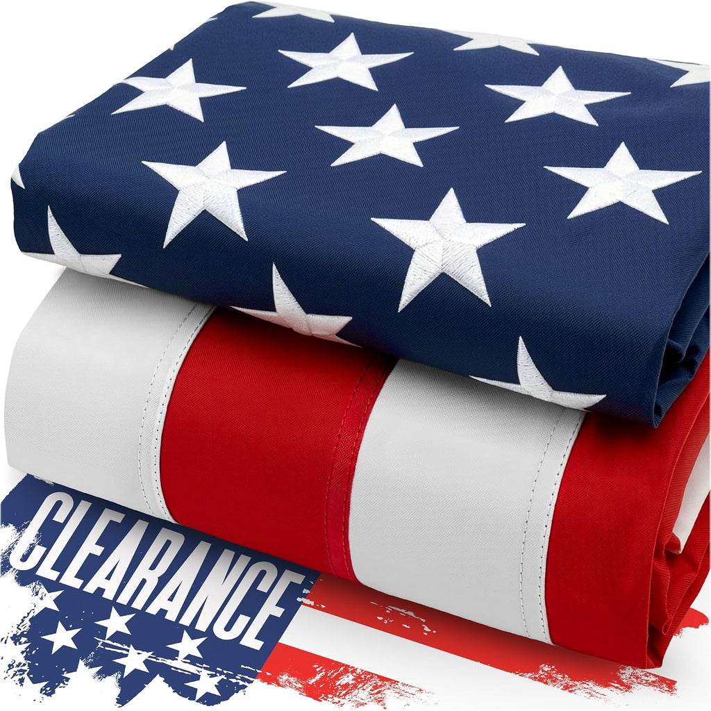 American Flag For Outside 3X5 Heavy Duty, Embroidered Stars, Sewn Stripes | Made In Usa, Uv Protection, Reinforced Material, Brass Grommets, Weather Resistant Us Flag For Outdoor Home, Patio