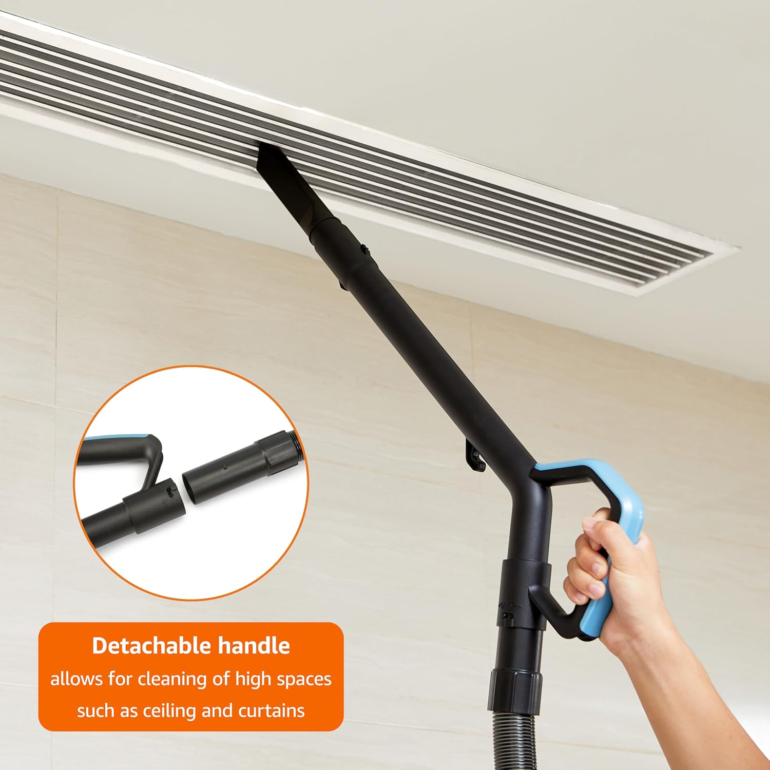 Amazon Basics Upright Bagless Vacuum Cleaner For Carpet And Hard Floors, Washable Filter, Crevice And Upholstery Tools, Detachable Handle, Lightweight, 1.7L Dust Cup, 25Ft Cord, Black/White