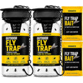 Outdoor Fly Trap [2 Pack] Fly Traps Outdoor With Dissolvable Non-Toxic Bait - Controls Flies For Patios, Hanging Fly Traps With Tie Included