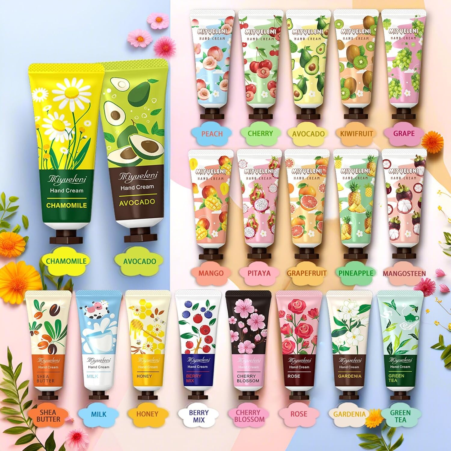 20 Pack Hand Cream Gift Set,Mothers Day Gifts,Moisturizing Hand Lotion for Dry Hands,Birthday Gifts for Women& Teen Girls,Teacher Appreciation Gifts,Nurses Week Gifts,Travel Size Bulk