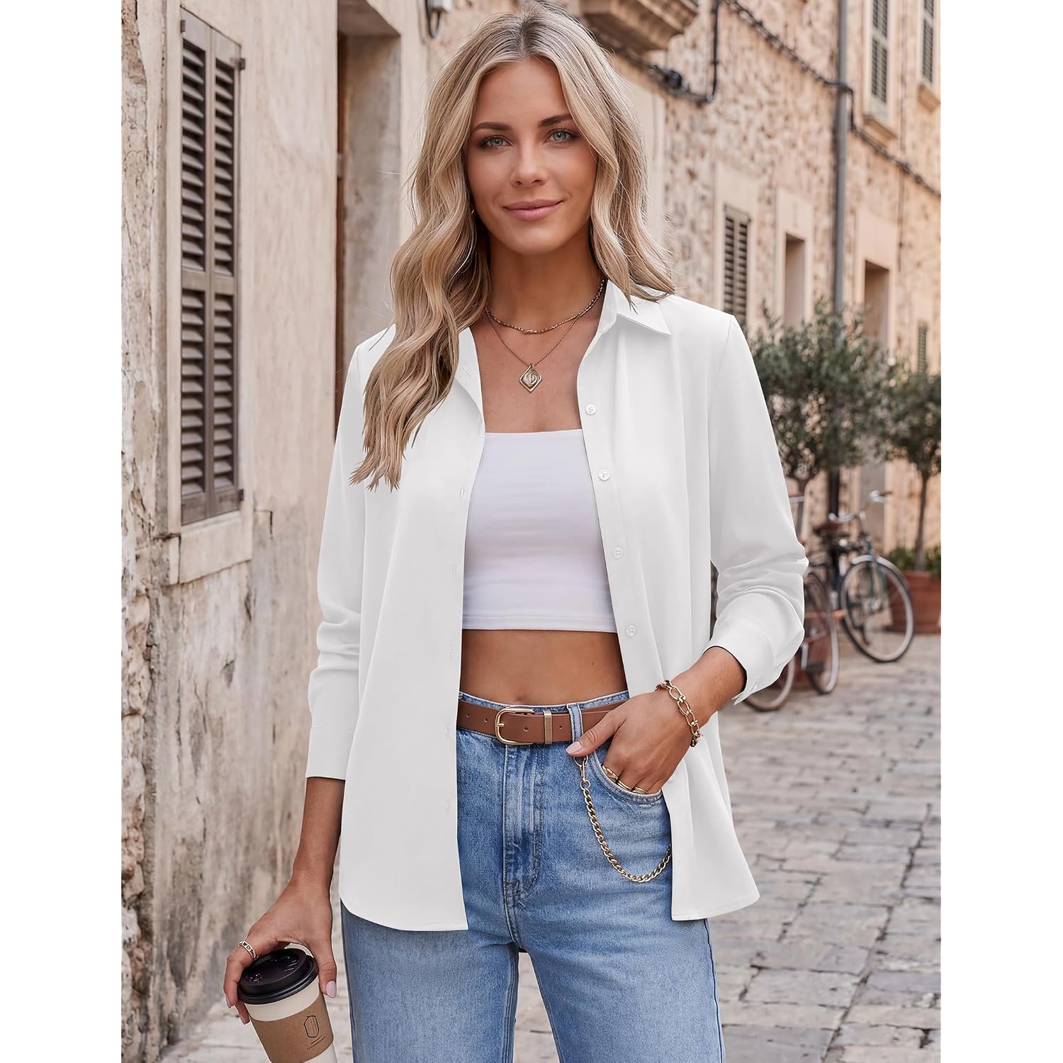 Zeagoo Blouses For Women Dressy Casual Long Sleeve Button Down Shirts Collared Summer Tops Fall Fashion Clothes