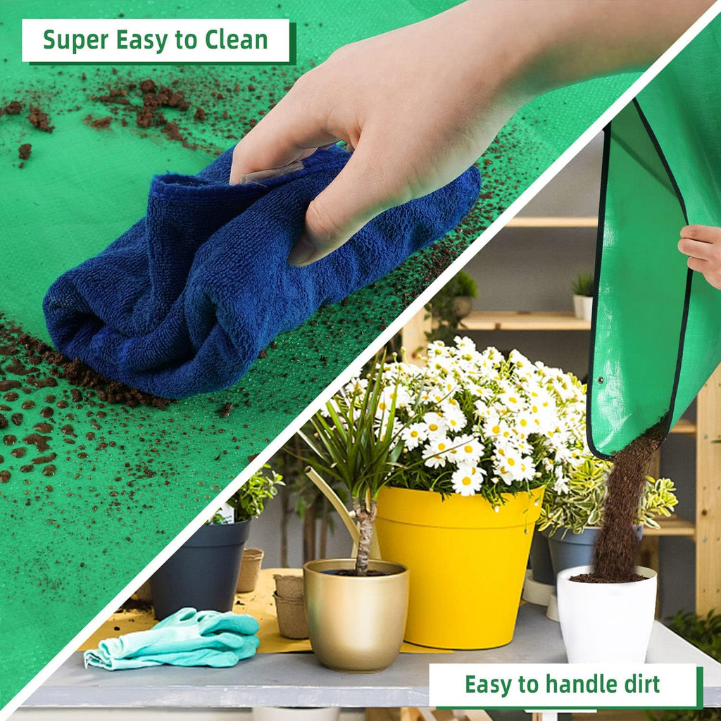 Hnxtyaob Repotting Mat For Indoor Plant Transplanting And Mess Control 27"X 27" Thickened Waterproof Potting Tray Foldable Succulent Potting Mat Portable Gardening Mat Garden Gifts For Women & Men