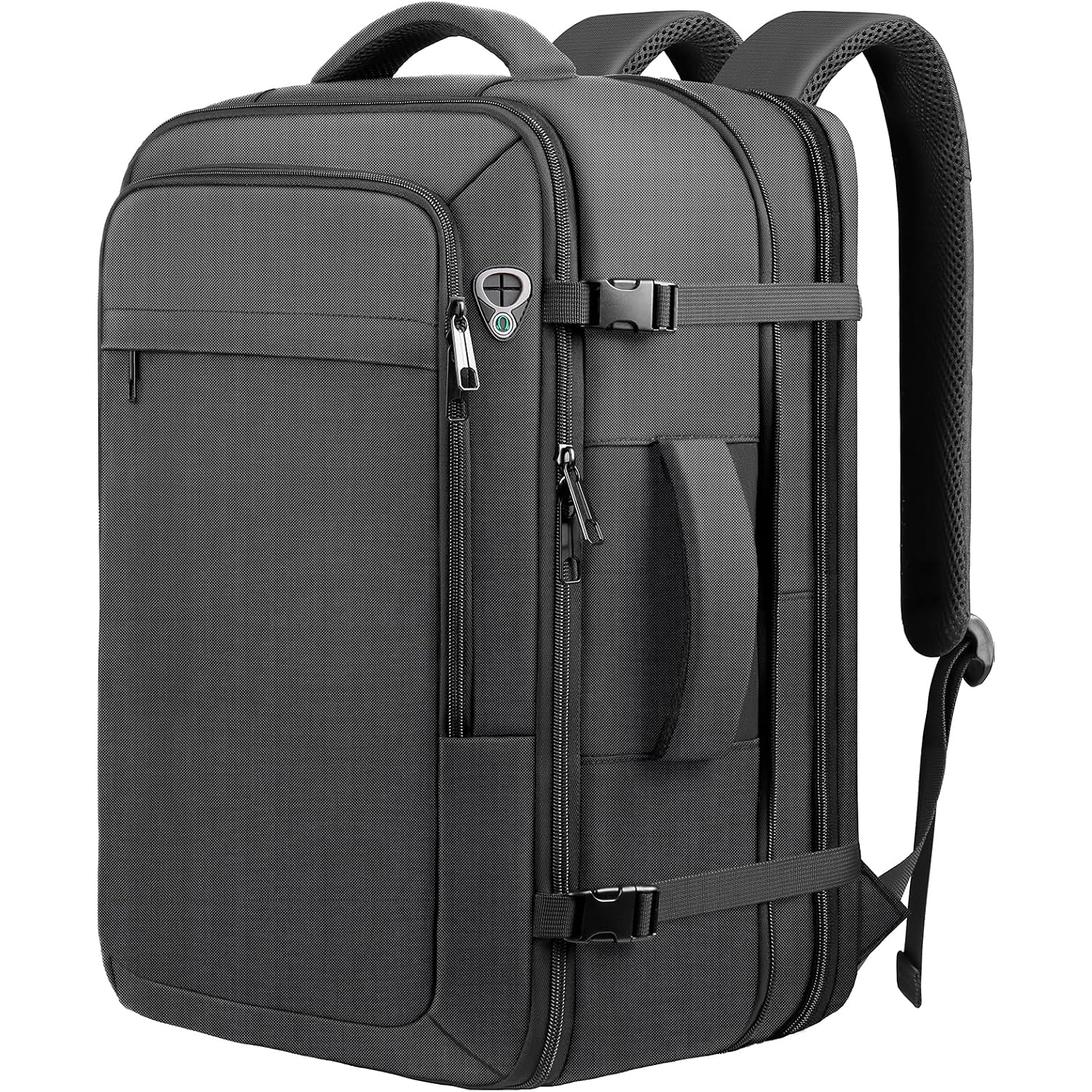 Carry On Backpack For 1-10 Days Trips, Extra Large 40L-50L Travel Backpack Tsa Approved, Expandable Laptop Bagpack, Water Resistant Bag Compatible With 17.3 Inch Laptops, Black