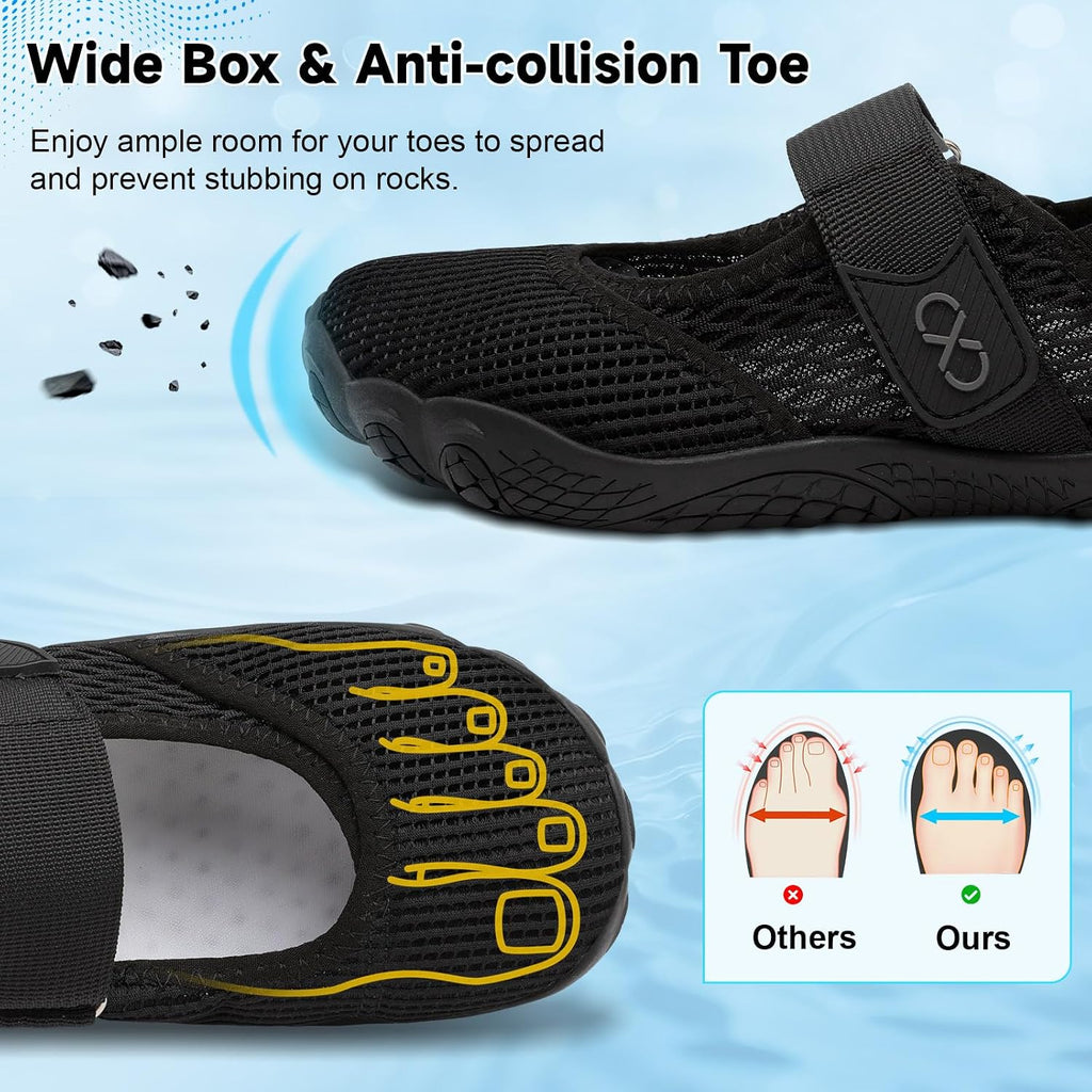 Xihalook Water Shoes For Women Wide Toe Minimalist Barefoot Quick-Dry For Beach Swim Pool Surf Yoga Womens Adjustable Walking Shoes