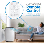 Black+Decker Portable Air Conditioner, 9,000 Btu, Bpact08Wt, White | 5,300 Btu Sacc For Rooms Up To 400 Sq. Ft., 3-In-1 Portable Ac, Fan And Dehum With Follow Me Remote Control And Window Kit