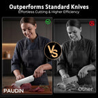 Paudin Nakiri Knife - 7" Razor Sharp Meat Cleaver And Vegetable Kitchen Knife, High Carbon Stainless Steel, Multipurpose Asian Chef Knife For Home And Kitchen With Ergonomic Handle
