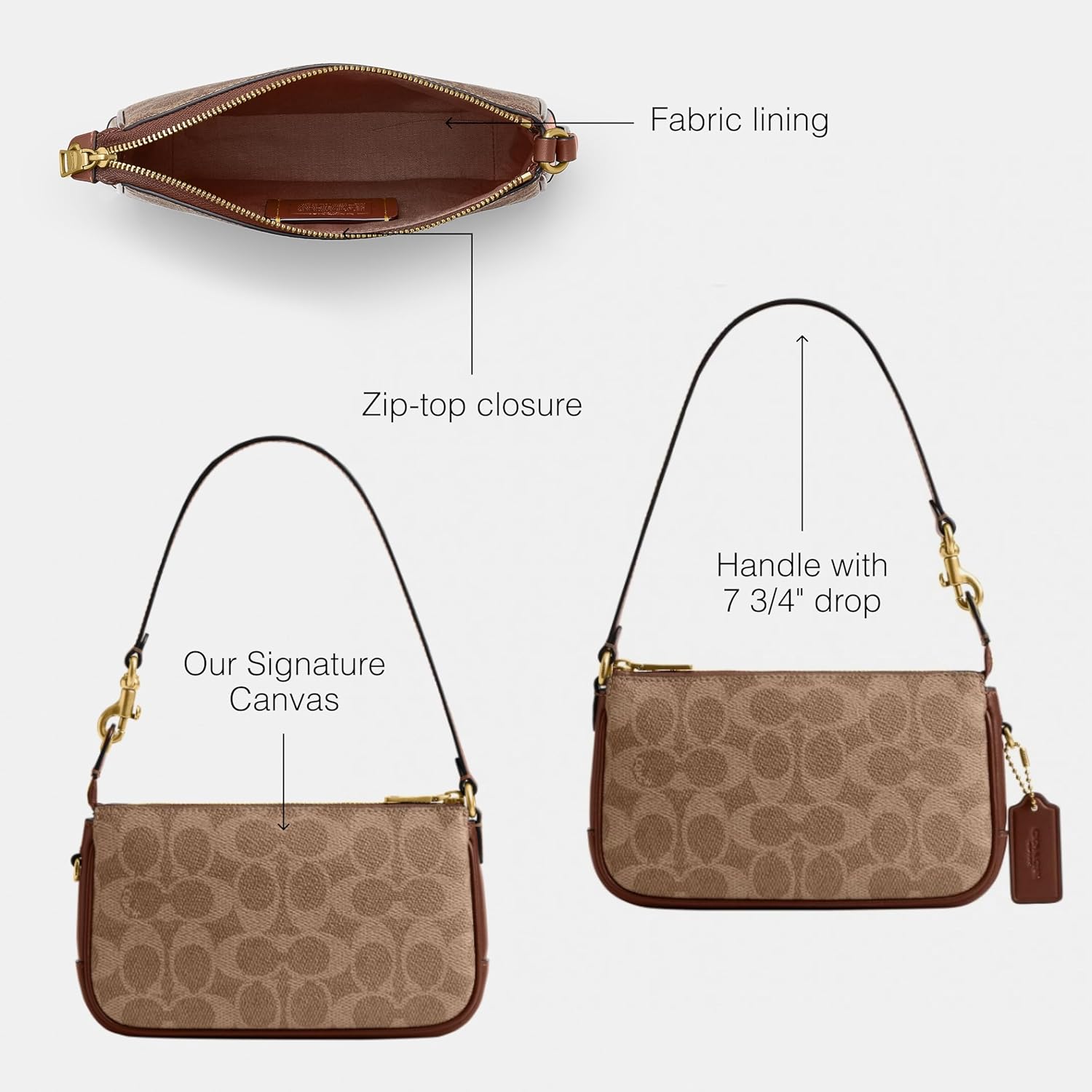 Coach Women's Natural Grain Leather Plaza Bag 18
