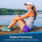 TrailHeads Women's Race Day Performance Running Cap, Lightweight & Quick Drying Mesh Sports Hat with Reflective Trim White