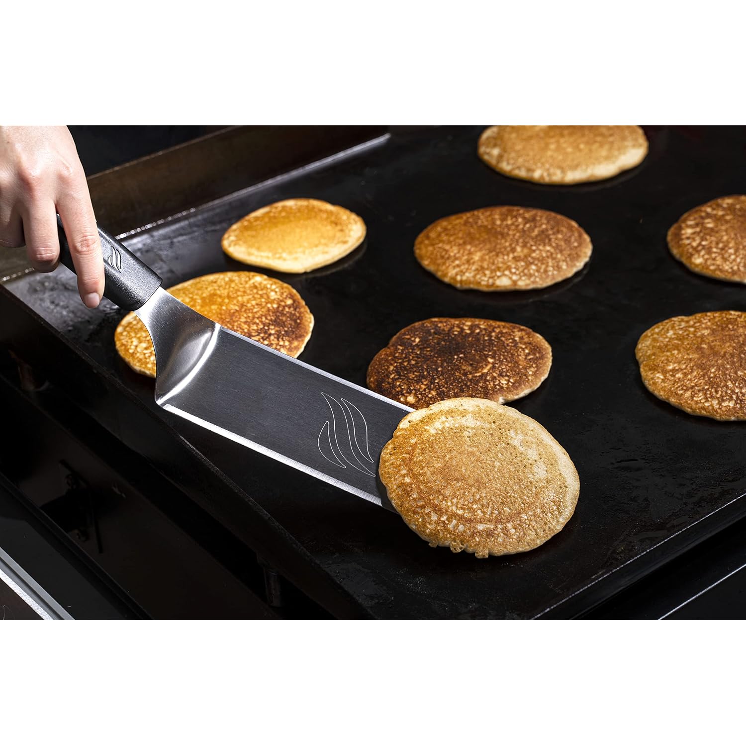 Blackstone 5550 Extra Long Griddle Spatula, Set Of 2 | Heavy-Duty Stainless Steel, Non-Slip Plastic Handle, Heat Resistant, Dishwasher Safe