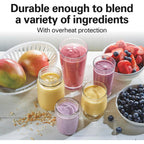 Hamilton Beach Portable Blender for Shakes and Smoothies, 14 Oz BPA Free Travel Cup & Lid, Durable Stainless Steel Blades, Personal Smoothie Blender, Raspberry, 51131G