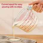M Mcirco 6 Pcs Glass Measuring Cups With Lids Set, 1-Cup, 2-Cup, 4-Cup Measuring Jugs With Handle, Nesting Liquid Measuring Cups For Kitchen
