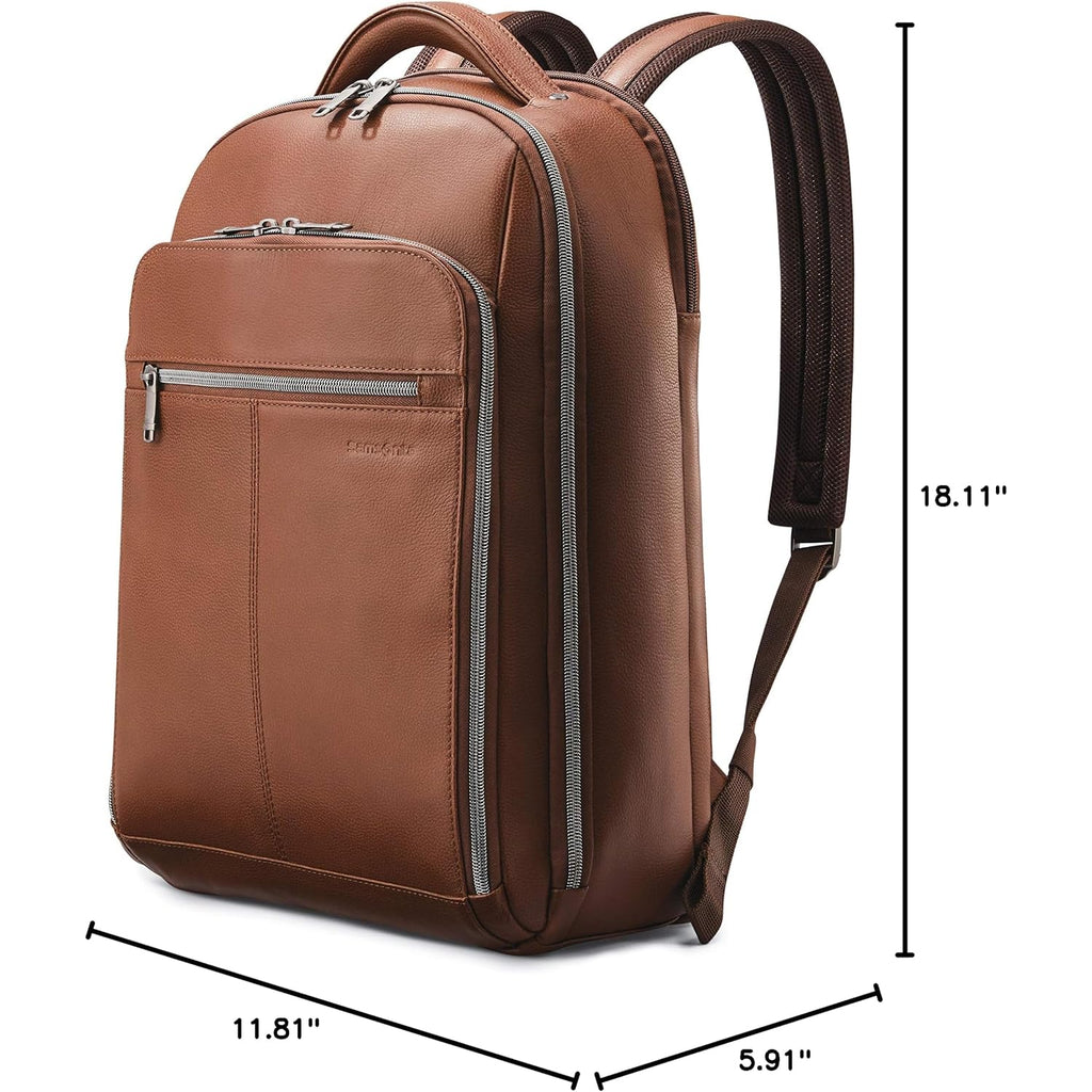 Samsonite Classic Leather Backpack, Cognac , One Size