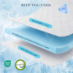 Masvis 3 Inch Queen Memory Foam Mattress Topper, Ventilated Gel Mattress Topper For Back Pain Relief, Certipur-Us Certified, Removable Washable Cover, Wave Pattern Bed Topper,White