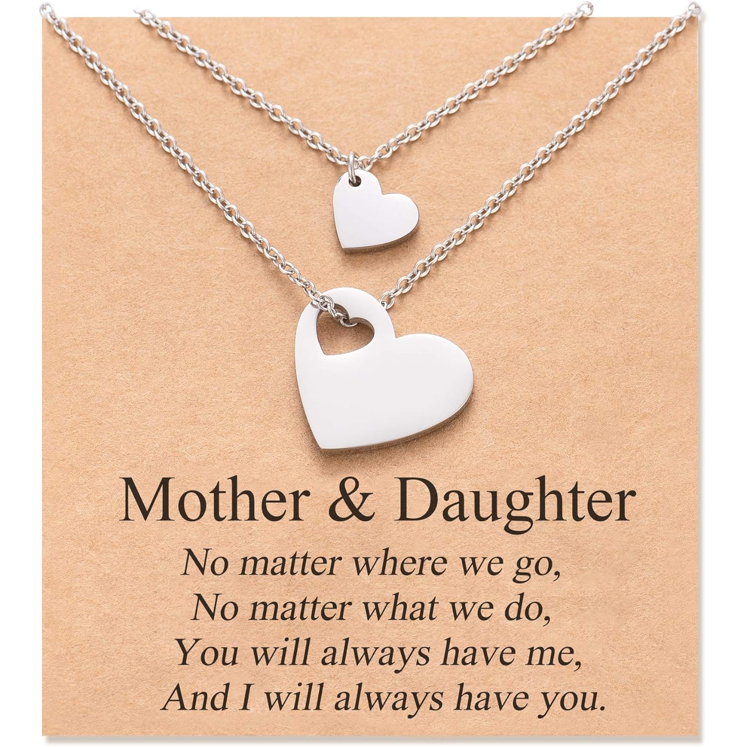 MANVEN Mother Daughter Necklace Set for 2/3 Mothers Day Gifts for Mom Daughter Matching Heart Jewelry Mom Gifts from Daughters Birthday Gifts for Daughter Women
