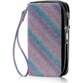 Double Zipper Wallet for Woman Clutch Purse with Cell Phone Holder for Smartphone/Card/Coin/Cash