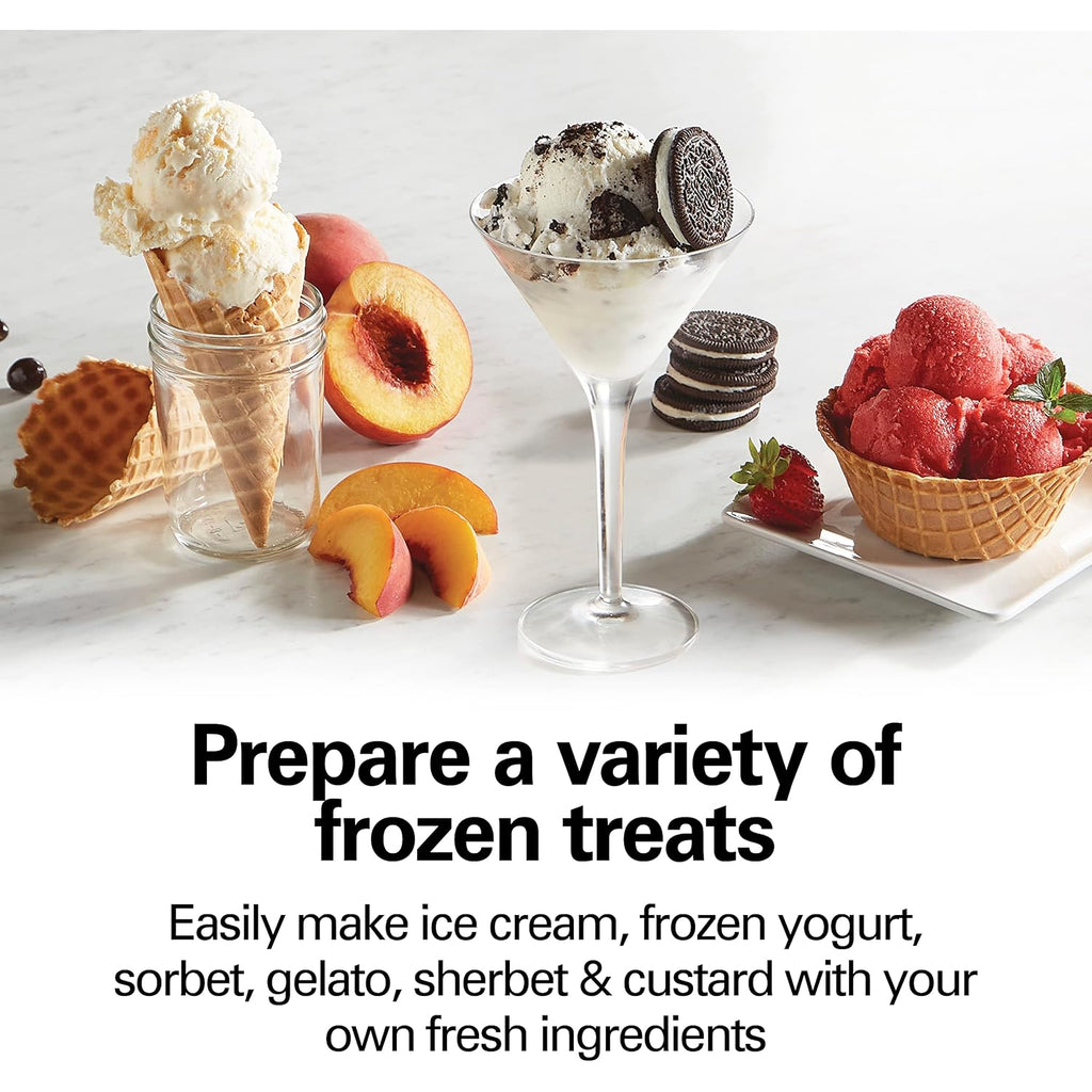Hamilton Beach Automatic Electric Ice Cream Maker & Frozen Yogurt Machine | 4 Quart | Makes A Variety Of Treats Including Sorbet, Sherbet, Gelato, Custard |Simple & Customizable | White | 68330N