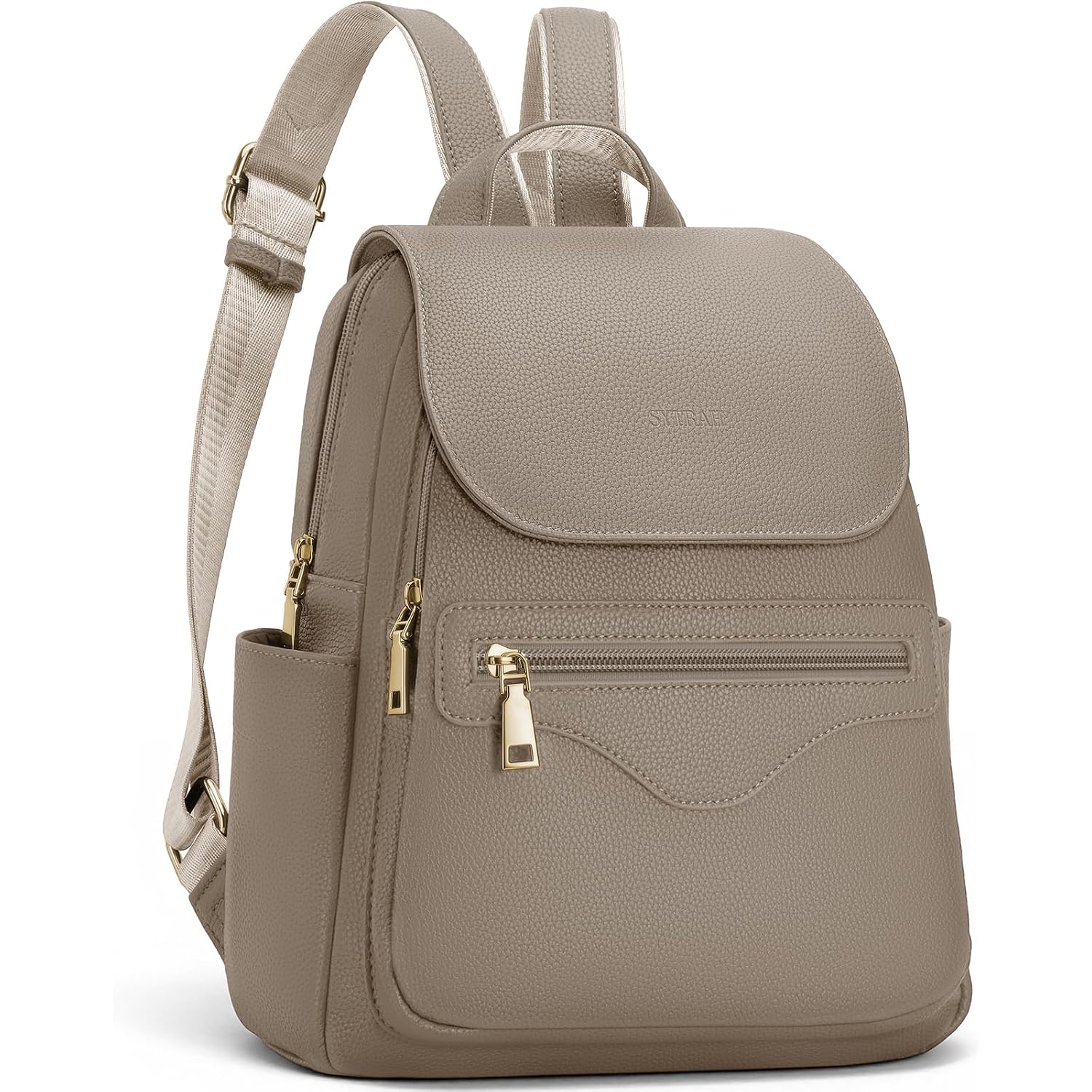Backpack Purse For Women, Causal Backpack With Built-In Rfid Wallet & 11" Tablet Sleeve, Stylish Travel Daypack For Daily Khaki