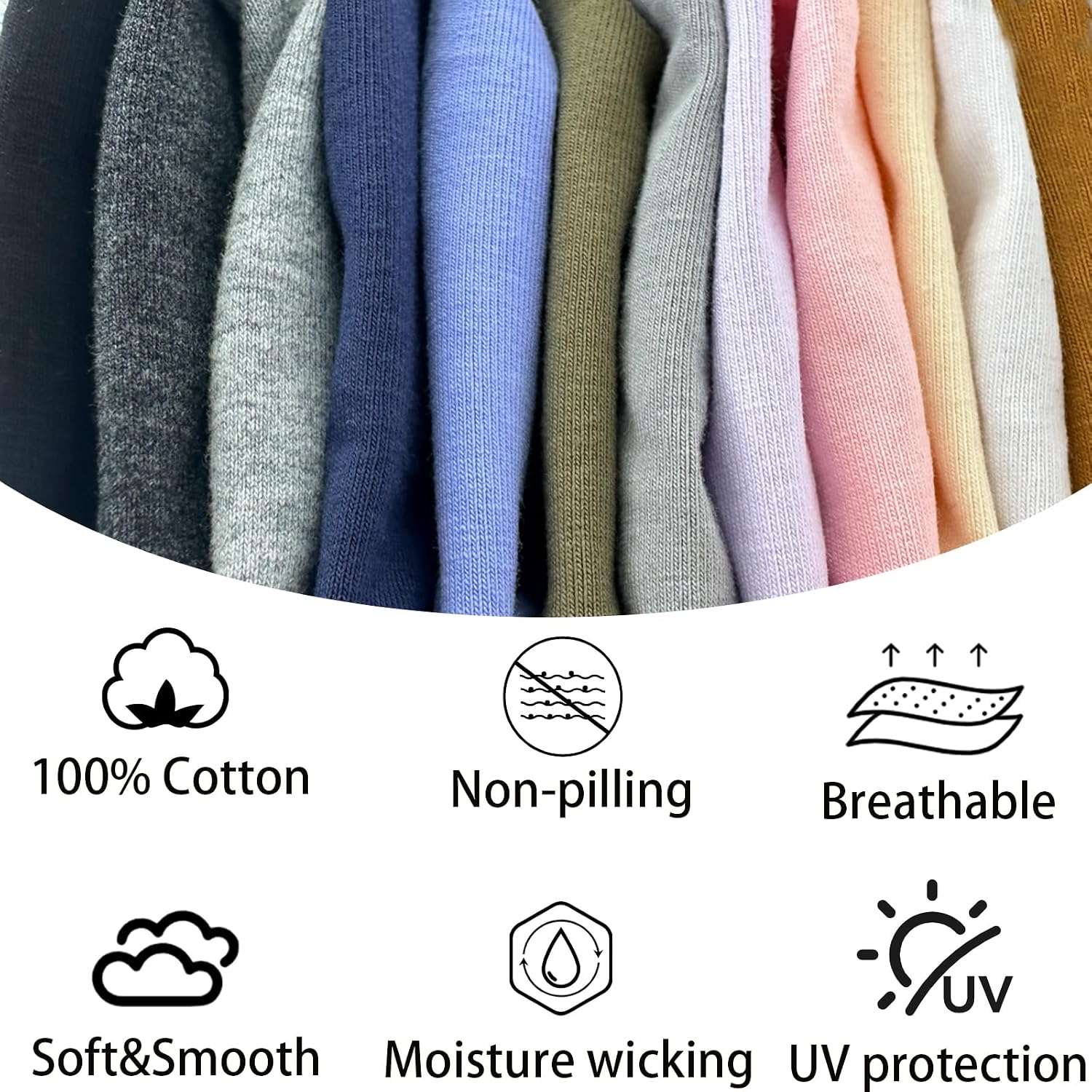 vidsel 100% Cotton Skull Caps for Men Women Breathable Night Cap Sleep Hats Soft Lightweight Running Beanie Helmet Liner 2 Pink & Light Purple