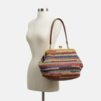 COACH Kisslock Frame Bag 27 in Straw