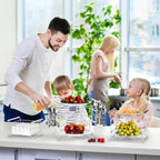 Sorbus Buffet Caddy — 7-Piece Stackable Set Includes Plate, Napkin, And Silverware Holder, 3-Tier Detachable Tabletop Organizer Ideal For Kitchen, Dining, Entertaining, Parties, Thanksgiving (Silver)