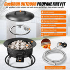 Outdoor Portable Propane Fire Pit, 19-Inch,60,000 Btu With Cover&Carry Kit,Camping Propane Fire Pits,Gas Firebowl,Portable Gas Fire Pit For Outside Patio,Backyard,Camping,Rv,Deck,Tailgating