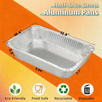 9x13 Inch Aluminum Pans (40 Pack) – Disposable Half-Size Foil Pans, Deep Tin Foil Pan, Disposable Baking Pans for Cooking, Heating, Storing & Prepping Food, Steam Table Deep Trays, Oven-Safe