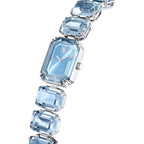 Swarovski Millenia Watch, Blue Octagon Cut Crystals, Sapphire Glass Centrepiece, And Stainless Steel Accents, Part Of The Millenia Collection
