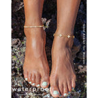 RLMOON Gold Silver Anklets for Women CZ Ankle Bracelet 14K Gold Plated Waterproof Layered Stackable Tennis Dot Chain Anklet Trendy Summer Beach Foot Jewelry
